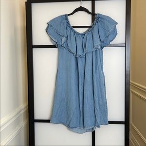 Washed out blue summer flowey dress